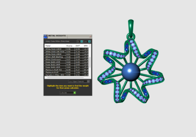 star pendant 3d print model diamond with pearl