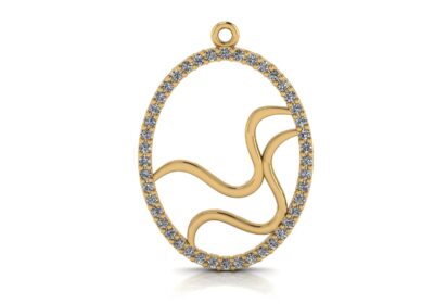 paved oval pendant necklace 3d model diamond