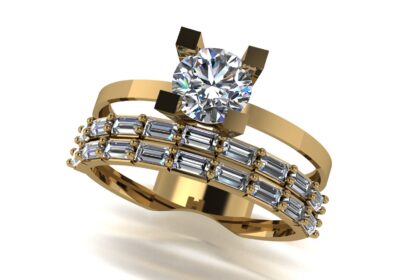 Wedding ring 11 two in one engagement assembled 3D print model