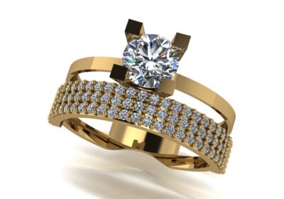 Wedding ring 13 two in one engagement assembled 3D print model