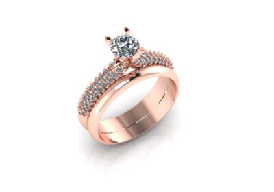 Fancy cut diamond engagement ring 3d model