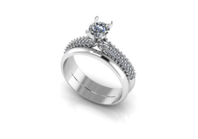 Fancy cut diamond engagement ring 3d model