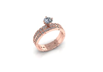 Asscher diamond engagement ring 3d model