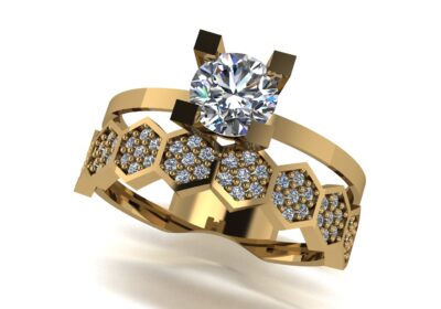 Wedding ring 15 two in one engagement assembled 3D print model