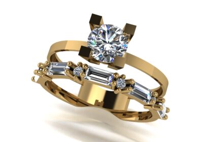 Wedding ring 19 two in one engagement assembled 3D print model