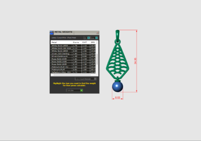 Arcs drop pearl pendant 3d model