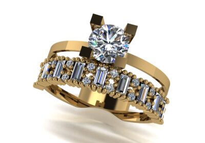 Wedding ring 20 two in one engagement assembled 3D print model