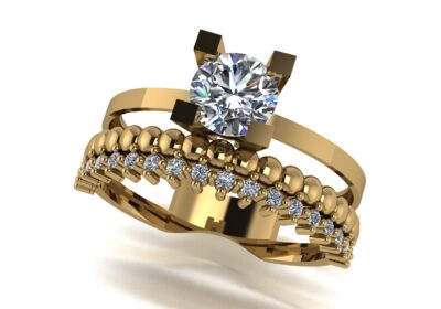 Wedding ring 21 two in one engagement assembled 3D print model