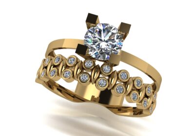 Wedding ring 22 two in one engagement assembled 3D print model