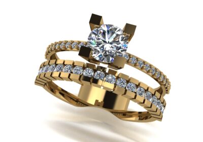 Wedding ring 23 two in one engagement assembled 3D print model