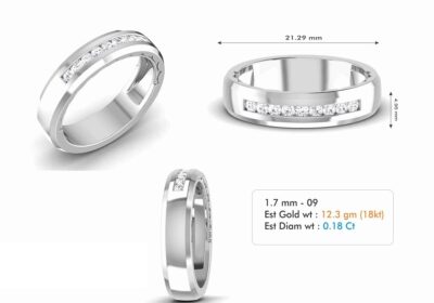 Simple lovers white gold ring 3d model