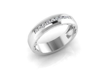 Simple lovers white gold ring 3d model