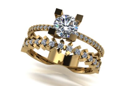 Wedding ring 24 two in one engagement assembled 3D print model