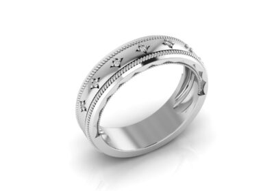 Rhombic diamond cut platinum ring 3d model