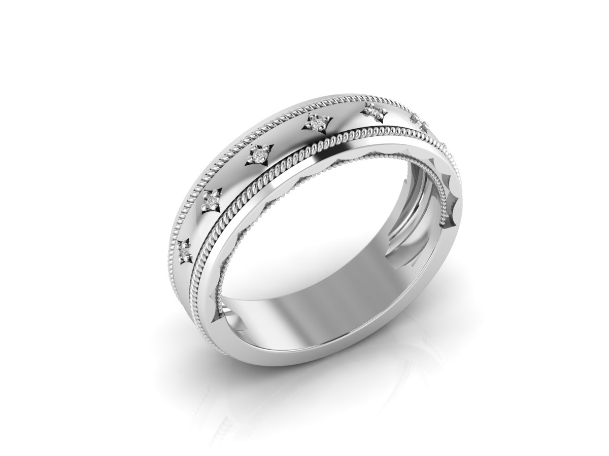 Rhombic diamond cut platinum