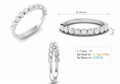 Bezel Bubble diamond platinum ring cad file