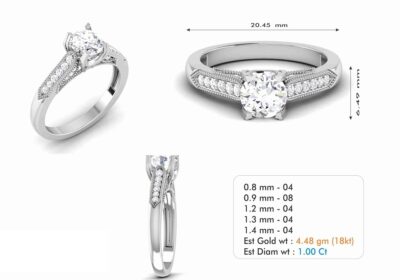 Korean Style Female Crystal White Ring 3d cad file