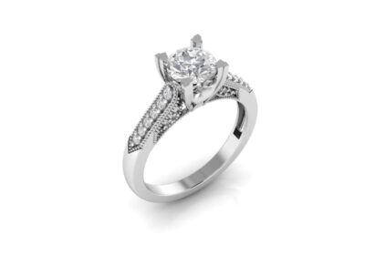 Korean Style Female Crystal White Ring 3d cad file