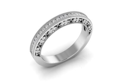 Exquisite Half Eternity Platinum Ring 3d model
