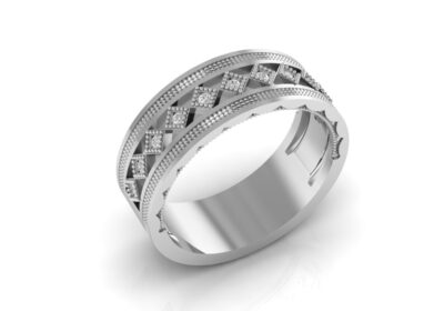 Polished Zala diamond men ring 3d model