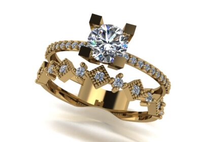 Wedding ring 27 two in one engagement assembled 3D print model