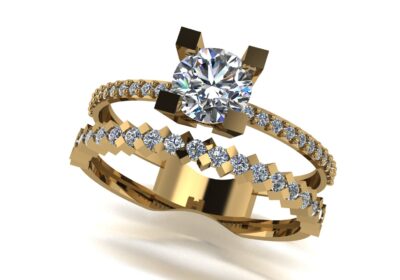 Wedding ring 28 two in one engagement assembled 3D print model