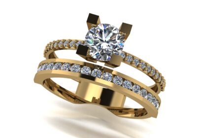 Wedding ring 29 two in one engagement assembled 3D print model