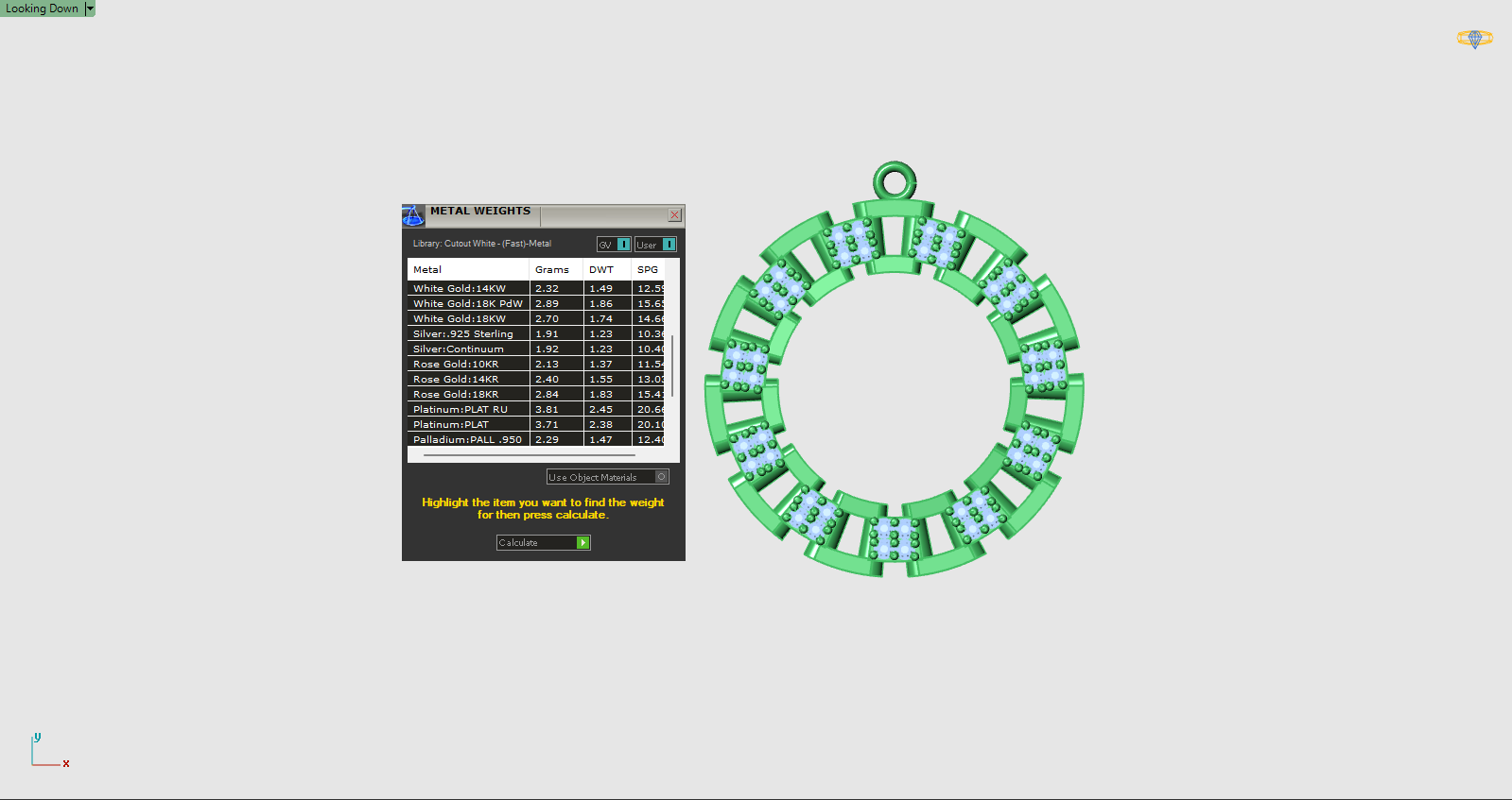 Pendant circle diamond