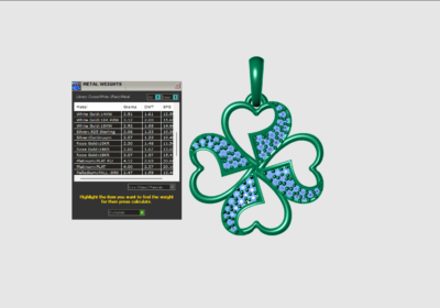 Cloverleaf pendant diamond pave pendant 3d model