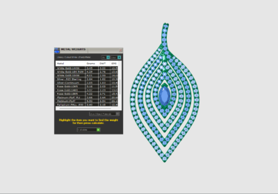 Navette diamonds pendant pave pendant 3d model