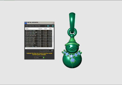 Snowman pendant diamonds 3d model