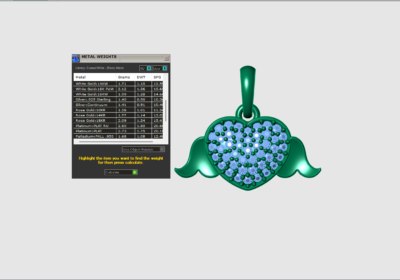 Royal Heart Diamond Pendant pave pendant 3d model