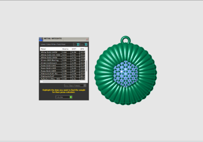 Sun gold pendant diamond pave 3d model