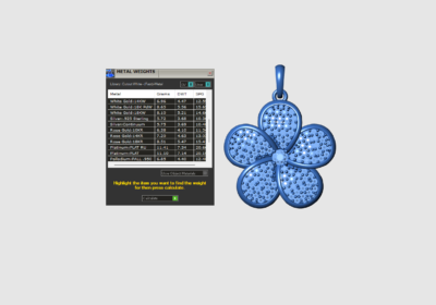 Hawaiian flower pendant diamonds 3d model