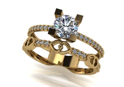 Wedding ring 30 two in one engagement assembled 3D print model