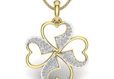 Cloverleaf pendant diamond pave pendant 3d model