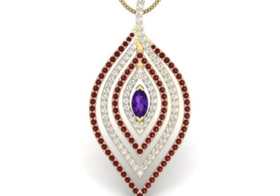 Navette diamonds pendant pave pendant 3d model