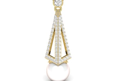 Hollow diamonds pyramid pendant pearl drop 3d model