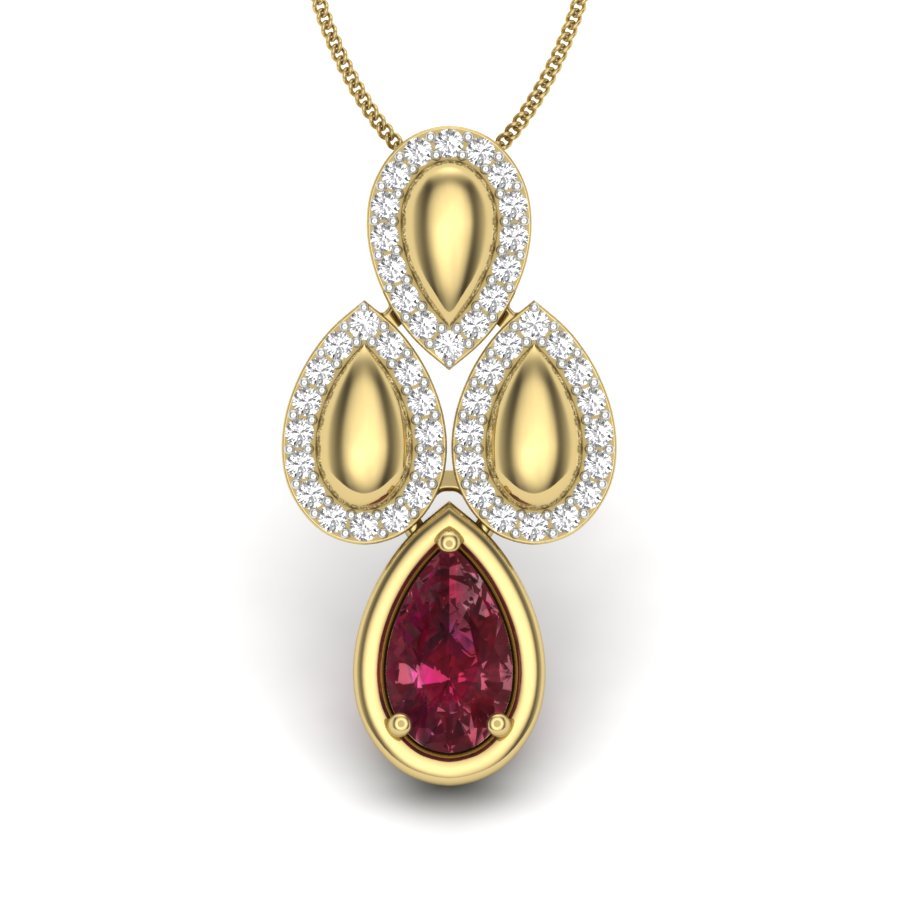 Pear ruby necklace