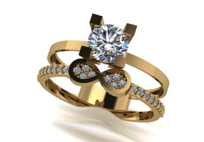 Wedding ring 4 two in one engagement assembled 3D print model