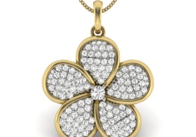 Hawaiian flower pendant diamonds 3d model