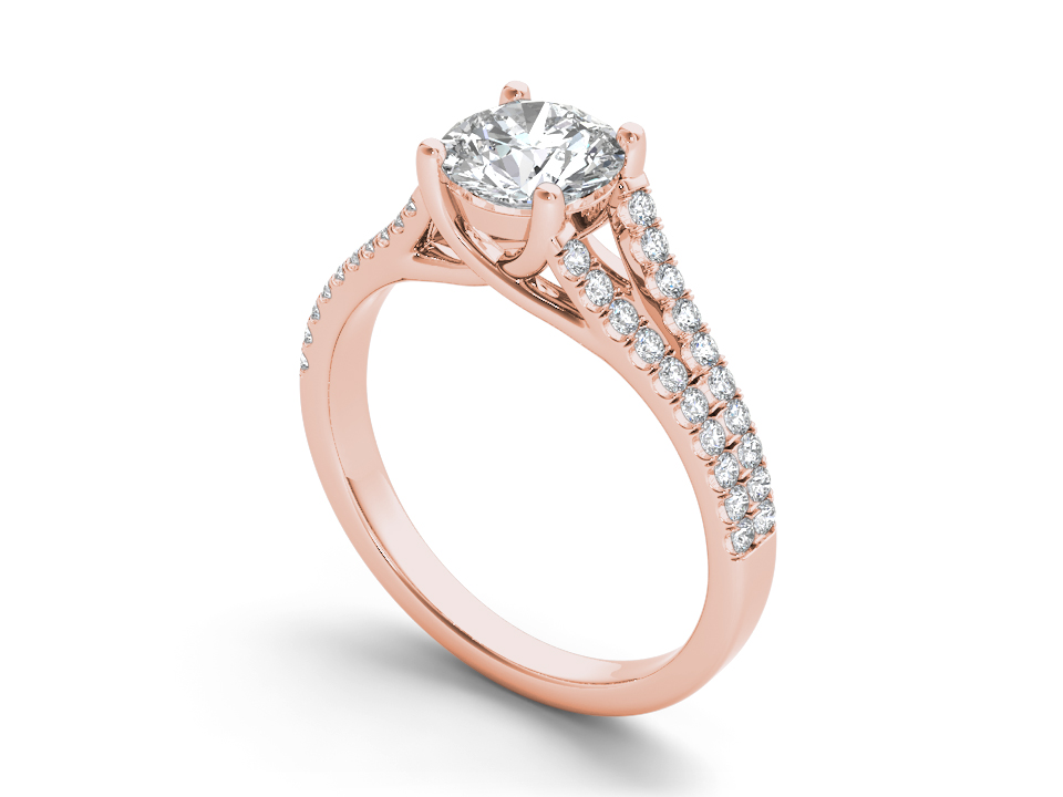 Caydia Split Shank diamond ring