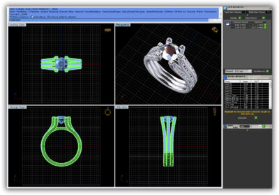 Triple columns diamond engagement ring 3d model